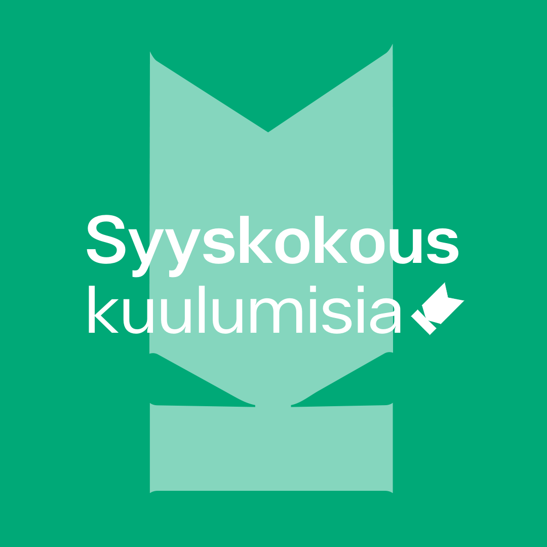 Kuvassa Kuvaston tunnuksen päällä sana: "Syyskokouskuulumisia".