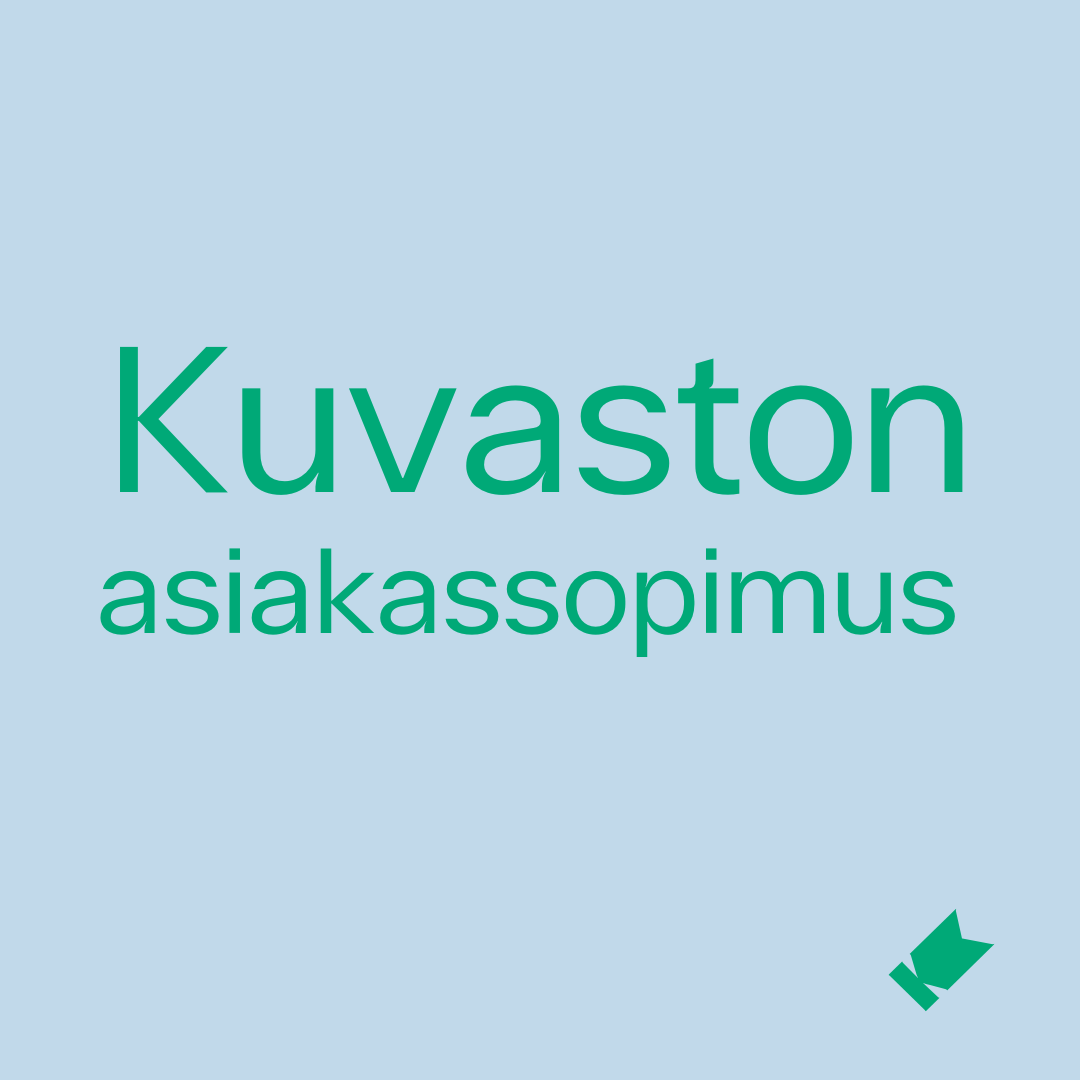 Kuvassa teksti "Kuvaston asiakassopimus".